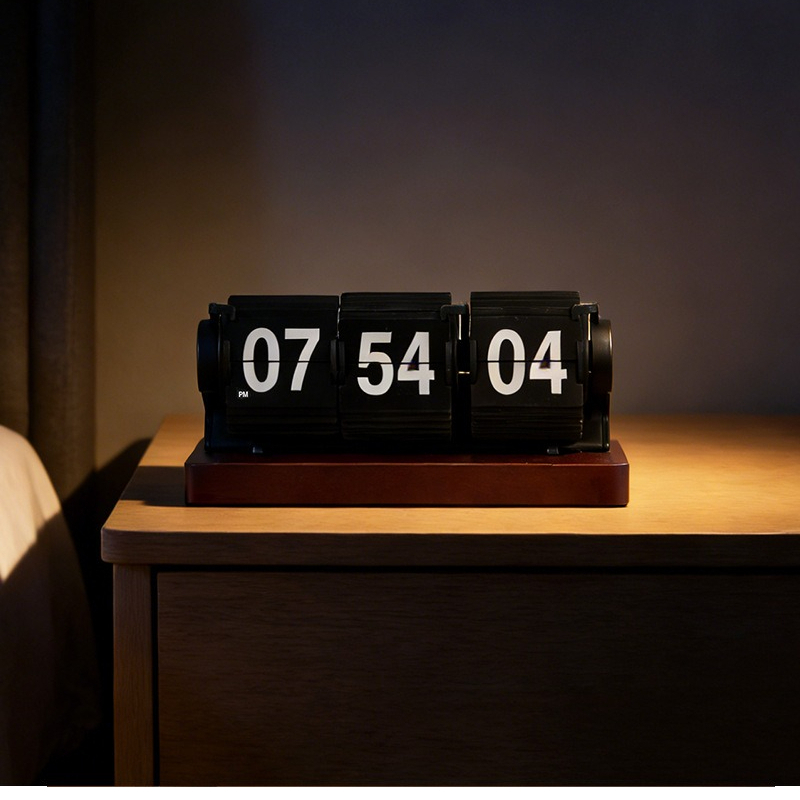 Home Office Minimalist - Vintage Ahşap Masa Saati 3 Sayfalı