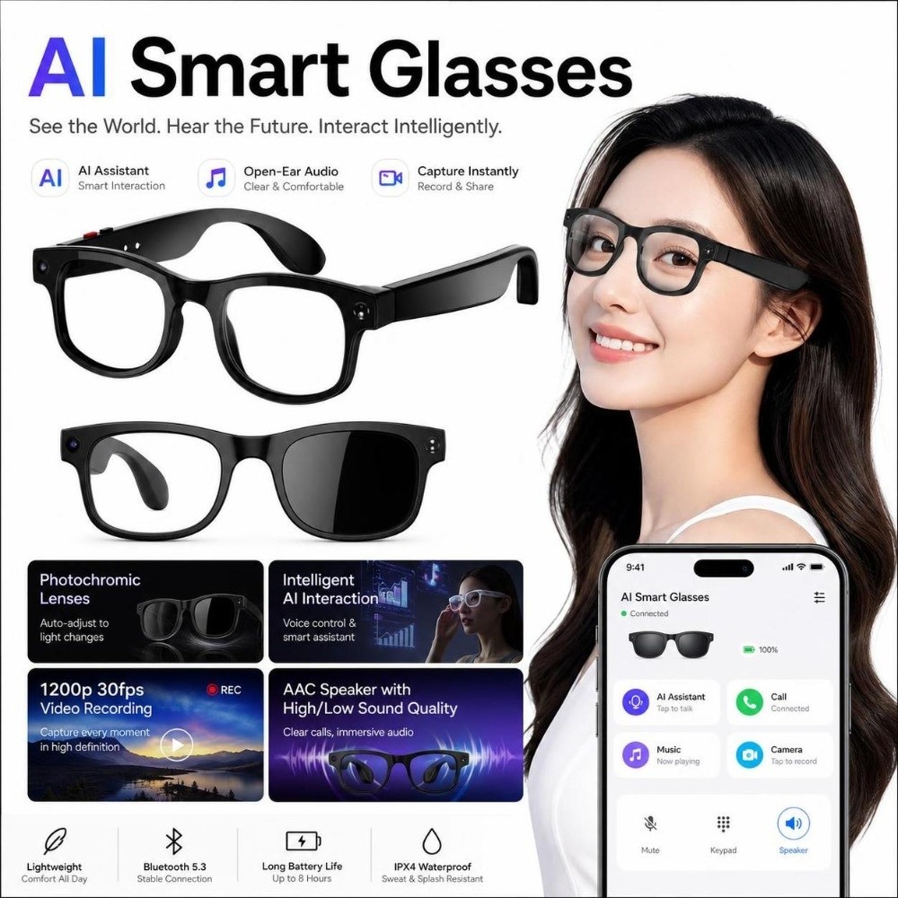 Blue Light Glasses - 2'si 1 Arada Yapay Zeka Akıllı