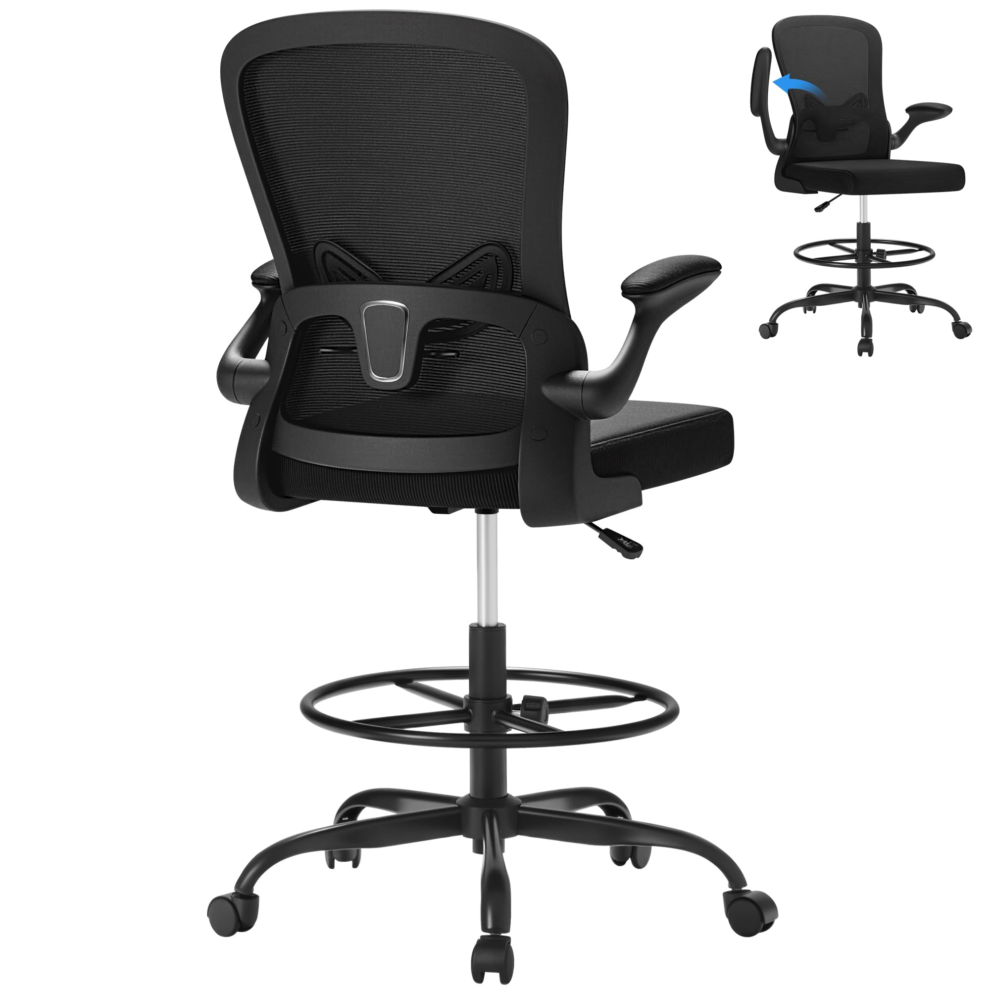 Ergonomic Office Chair - Ergonomik Çizim Koltuğu, Yukarı Kalkabilen Kolçaklar,