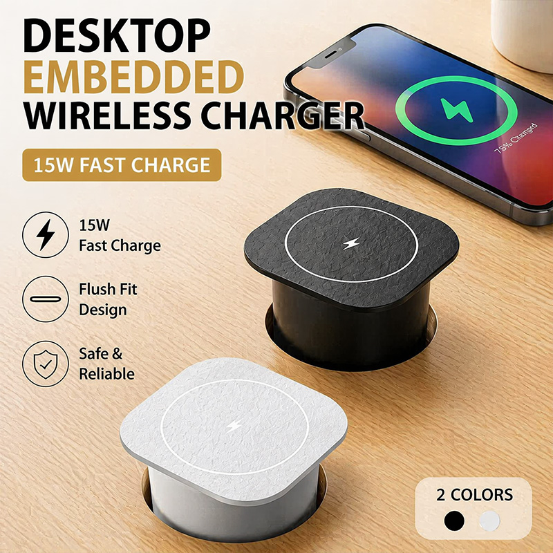 Desk Charging Station - Gömülü Masaüstü Kablosuz Şarj Cihazı 15W
