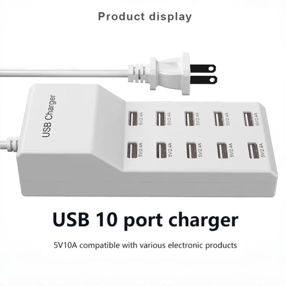 Home Office In Uk - 10 Portlu USB Hub Hızlı Şarj