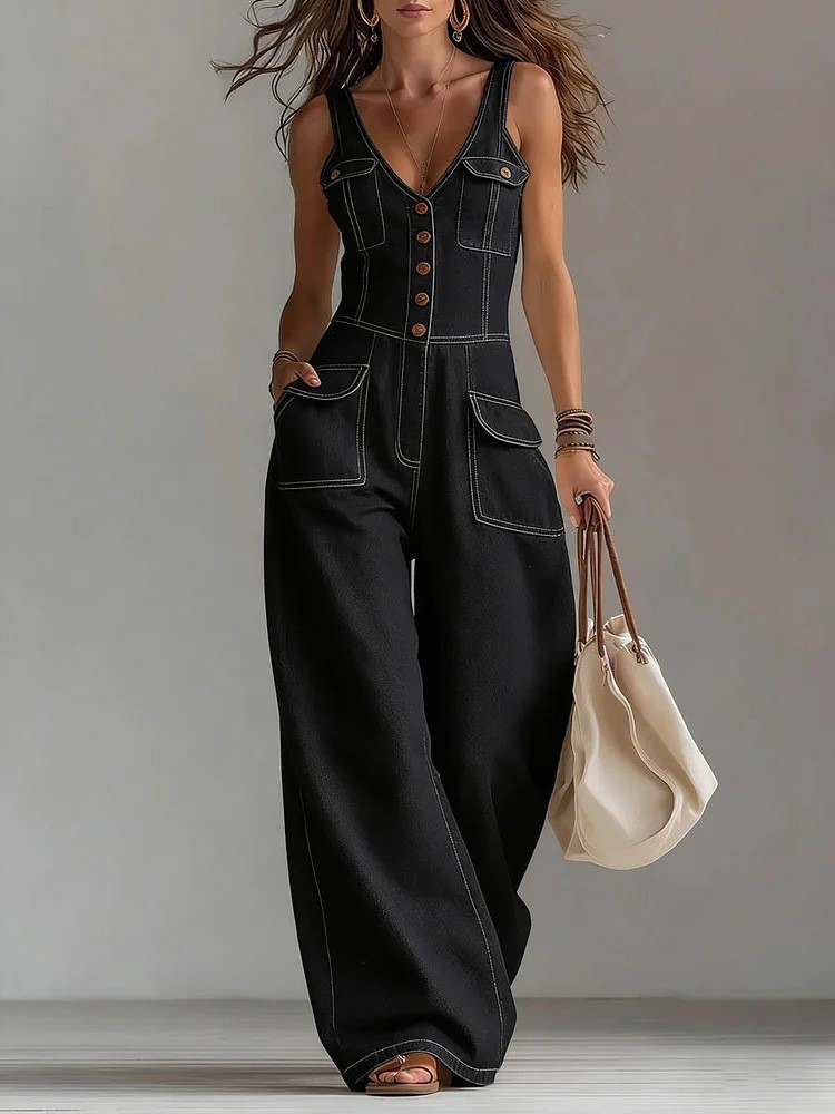Kadın Moda Denim Tulum Kolsuz  - Home Office Romance incelemesi ve fiyatı