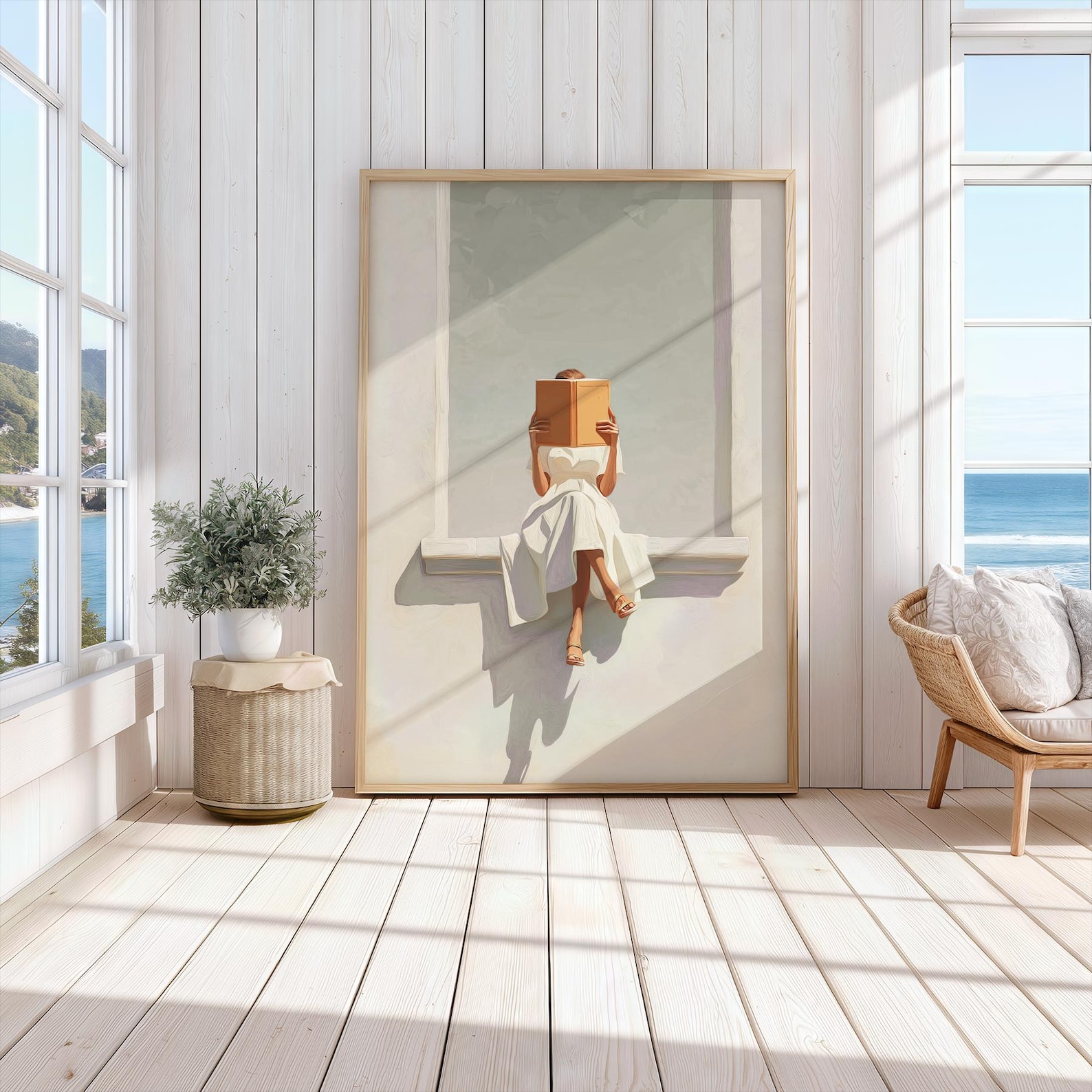Modern Soyut Kadın Okuma Kanva - Home Office Minimalist incelemesi ve fiyatı