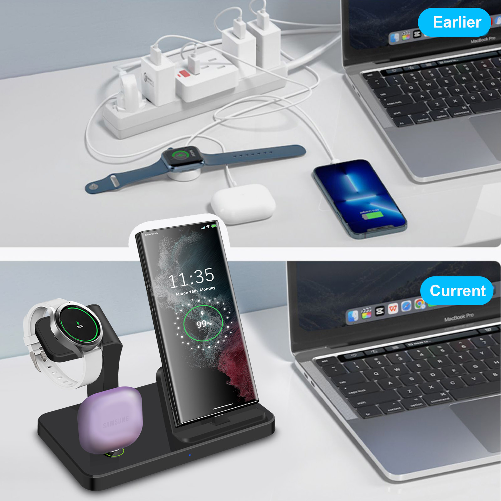 3'ü 1 Arada Tip C Portlu Kablo - Desk Charging Station incelemesi ve fiyatı