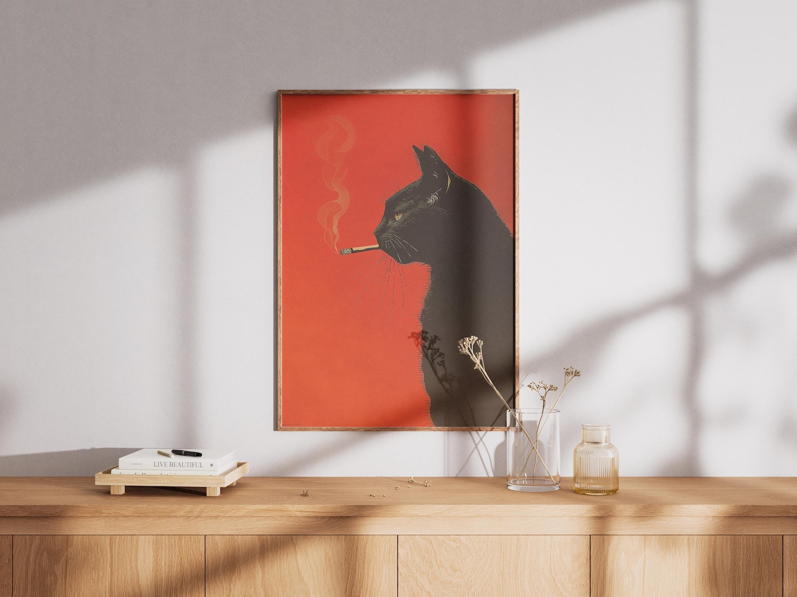 Vintage Siyah Kedi Sigara İçen - Home Office Minimalist incelemesi ve fiyatı