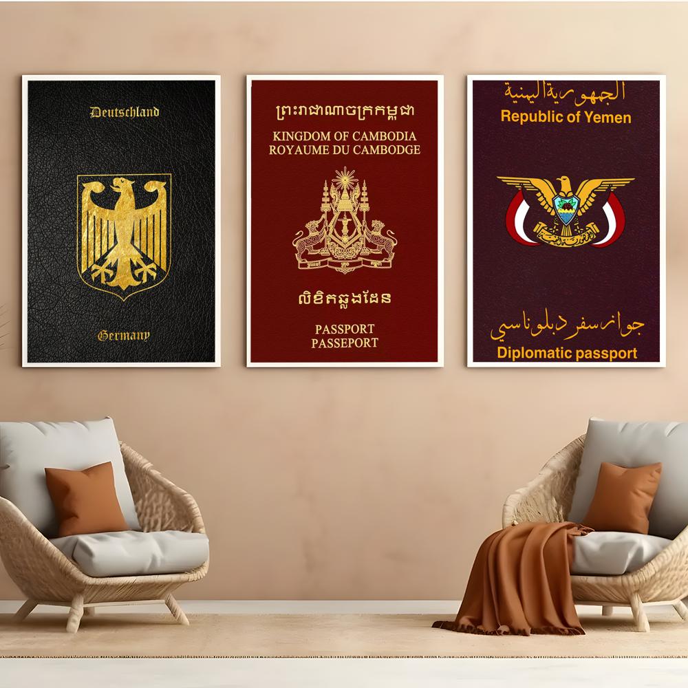 Koyu Kırmızı Arka Planlı Pasap - Home Office For Passport incelemesi ve fiyatı