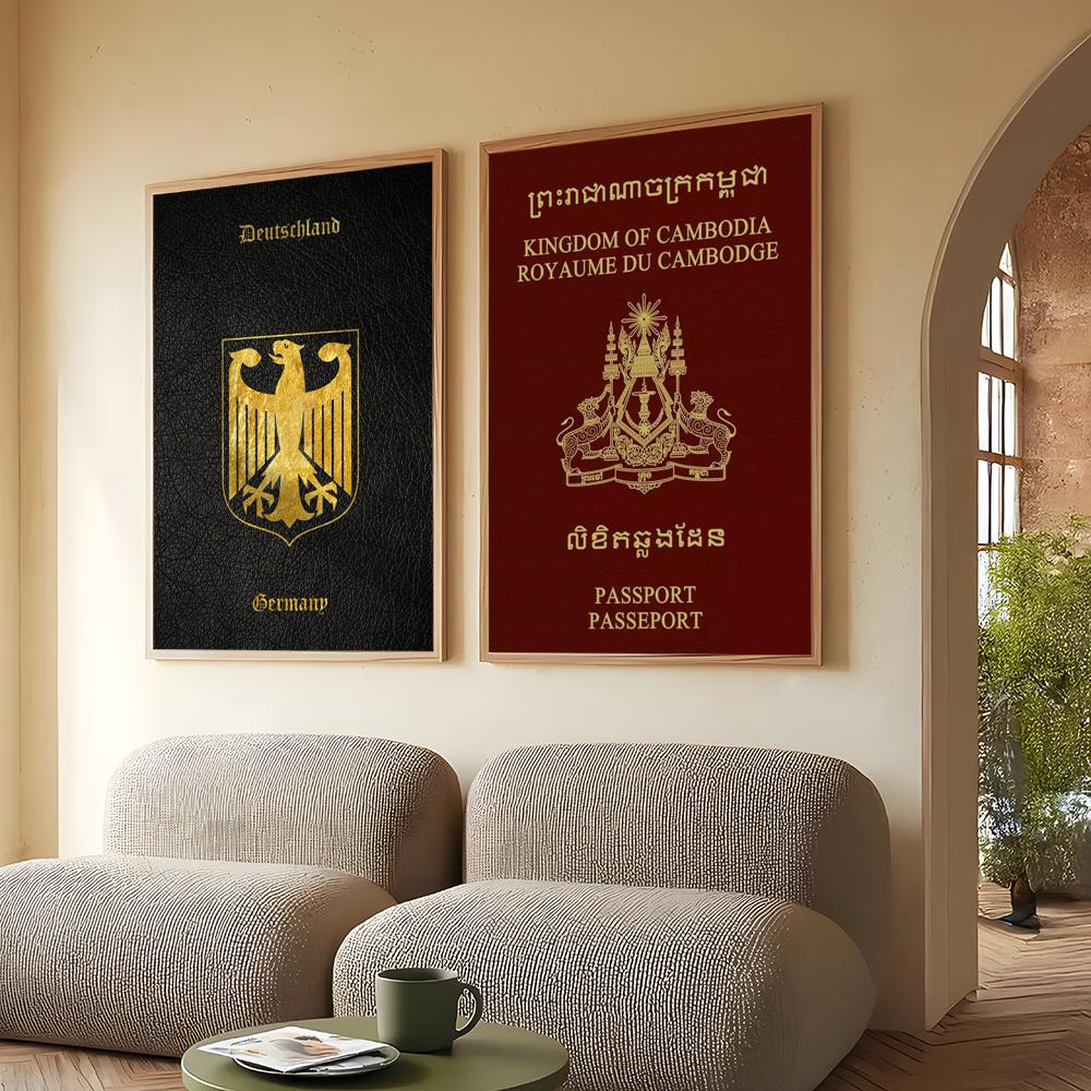 Koyu Kırmızı Arka Planlı Pasap - Home Office For Passport incelemesi ve fiyatı