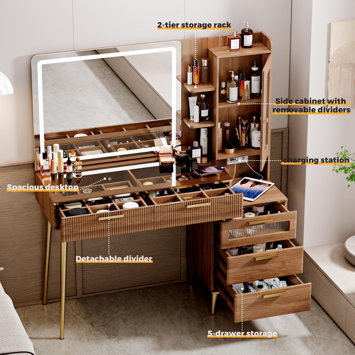 Kahverengi, Ahşap Malzemeli, H - Desk Charging Station incelemesi ve fiyatı